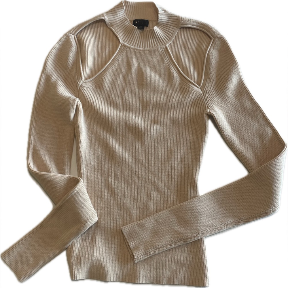 NBD Cutout Ribbed Mock Neck Sweater – XS